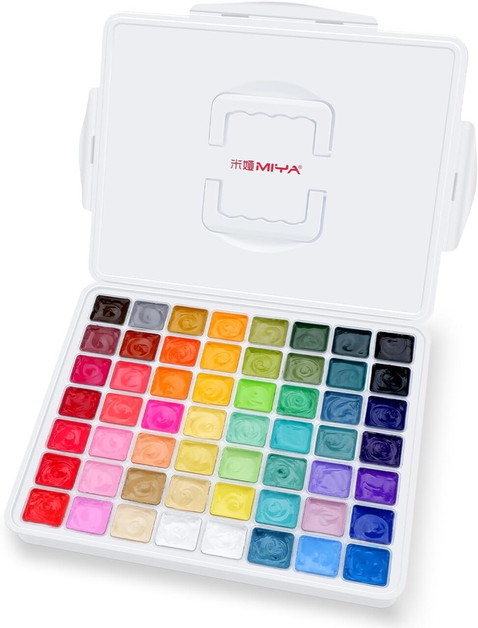 Gouache Paint Set, 56 Colors x 30 ml Jelly Cup Design in a Carrying Case, Non Toxic Gouache Paint for Canvas and Paper, Perfect for Artists, Students, and Beginners